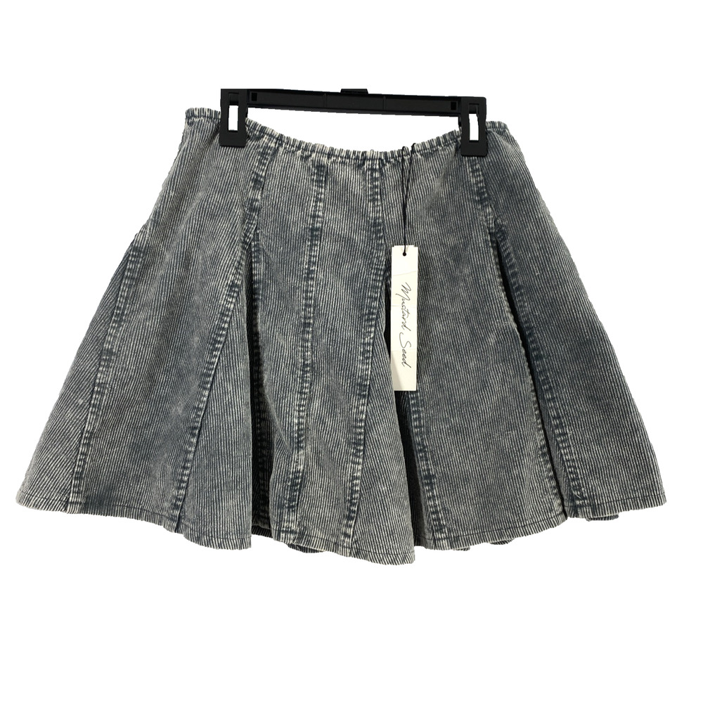 Mustard‎ Seed Corduroy Skirt Womens Large Faded Gray Skater Flare Mini NWT